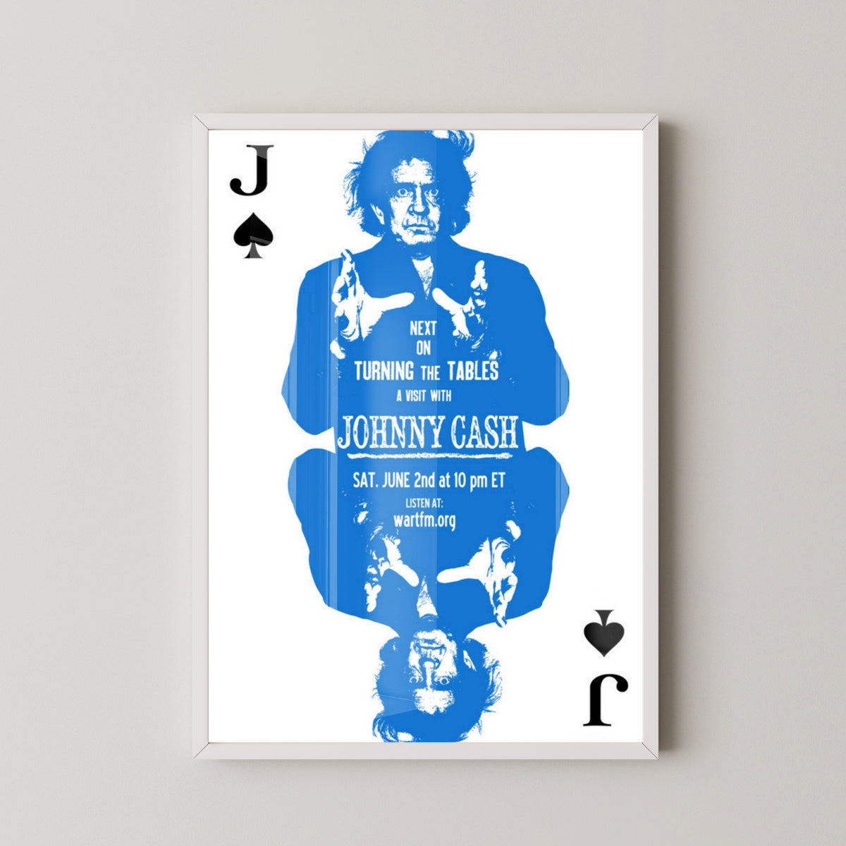 Johnny Cash Poster – Vintage Man in Black Art – white frame mockup