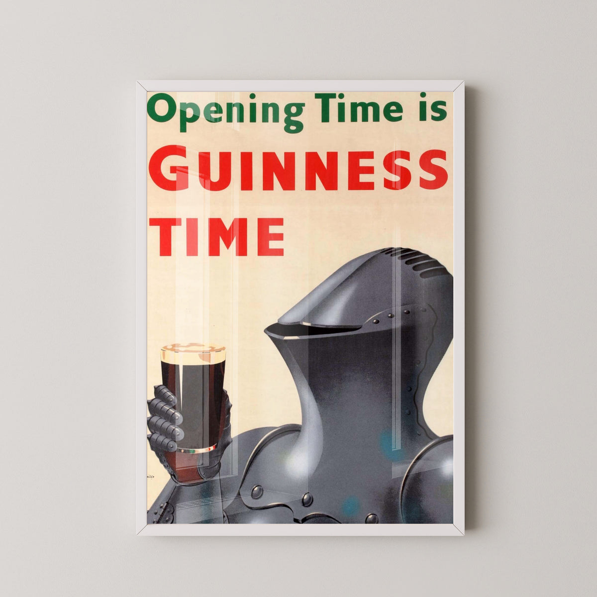 Medieval-Style Guinness Poster – Irish Beer Art – white frame mockup