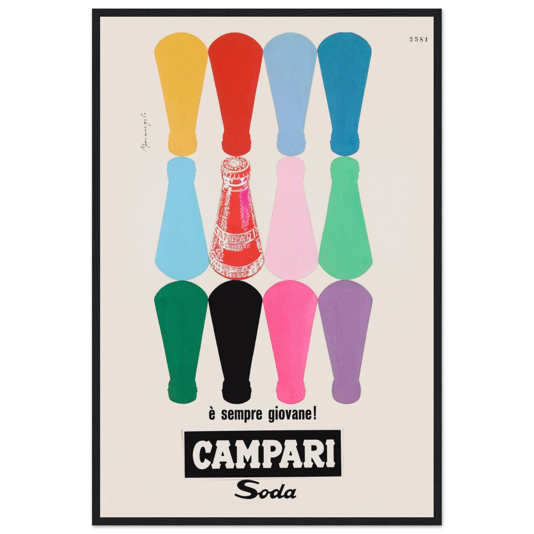Vintage Campari Soda graphic poster print for modern home decor