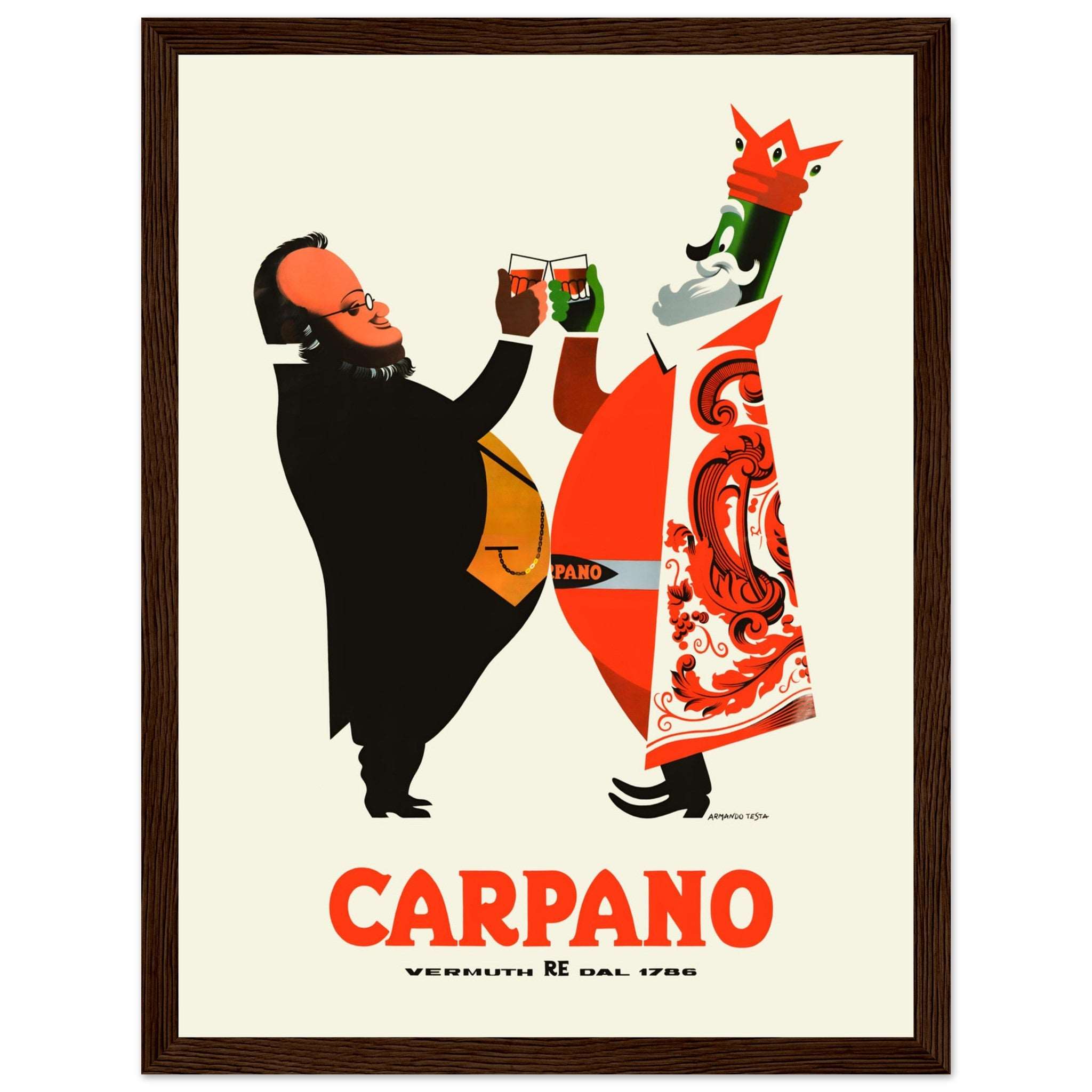 Vintage Carpano Vermouth Italian advertising poster featuring stylized illustrated characters