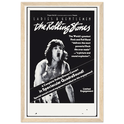 Black and white Rolling Stones poster ideal for music lovers home decor