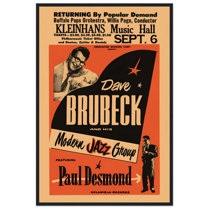 Classic Dave Brubeck and Paul Desmond jazz concert poster with retro typography