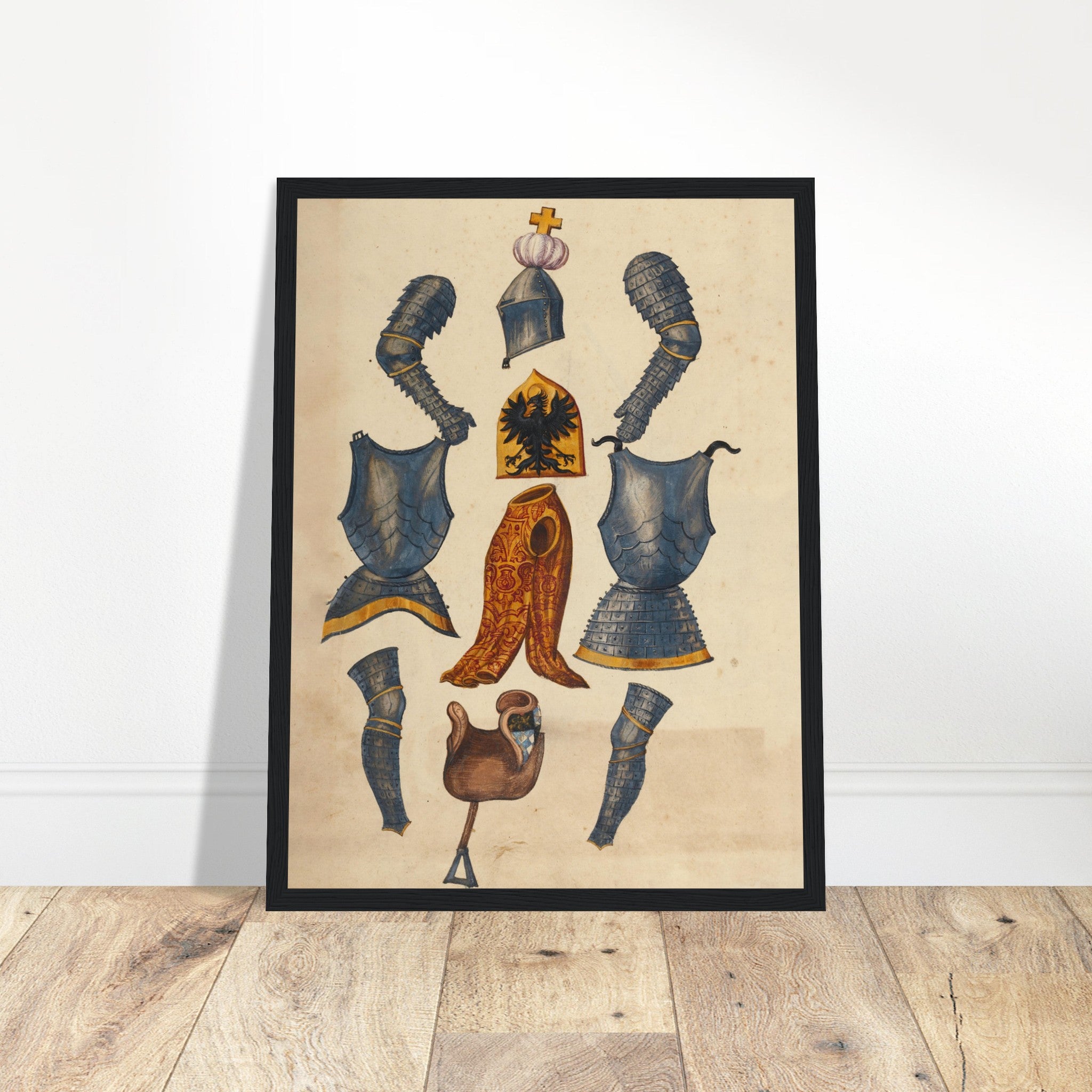 Stunning Medieval Knights Armor print, showcasing historic armor designs. Perfect for history buffs, collectors & medieval decor. Shop now!