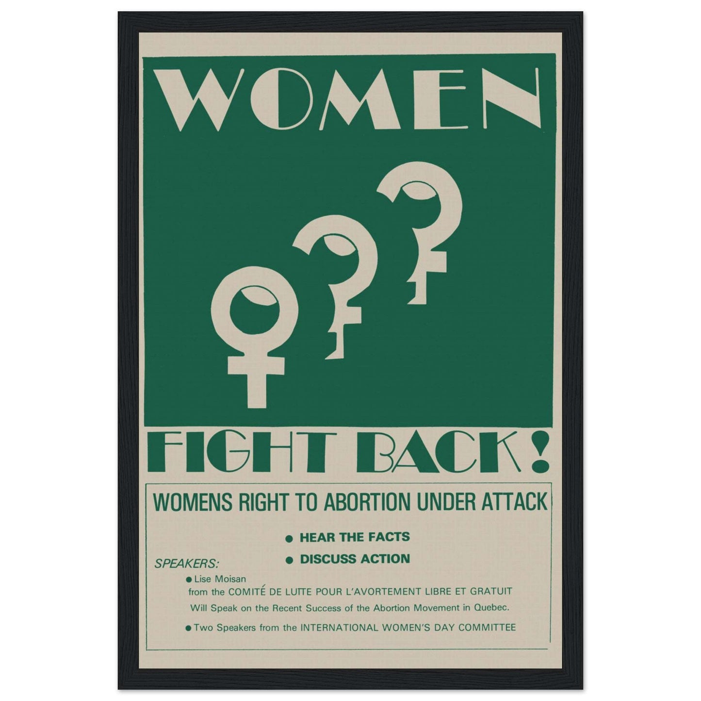 Feminist vintage 1970s poster featuring powerful women's art, perfect for Women's Day and feminist-inspired home decor