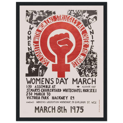 Feminist vintage poster from 1975 showcasing powerful women’s art, perfect for feminist wall art and home decor
