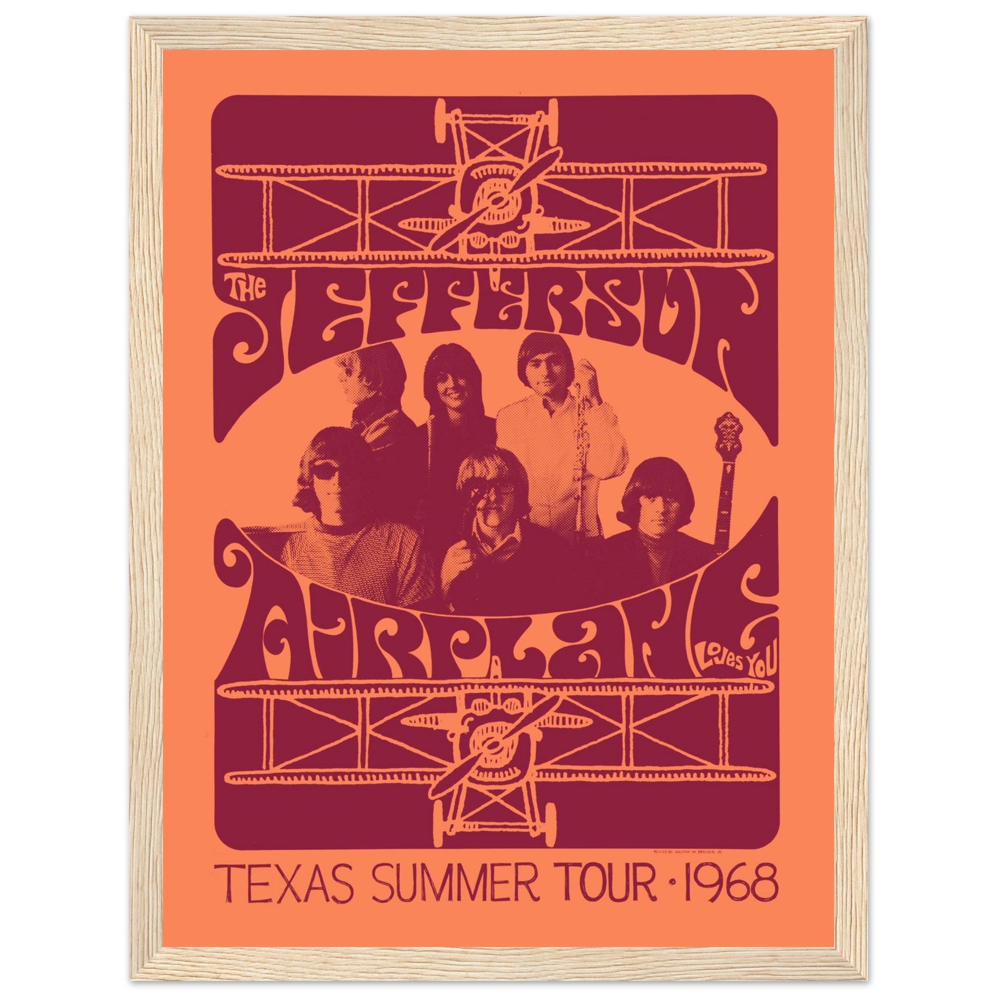 Vintage Jefferson Airplane poster print ideal for rock music lovers home decor