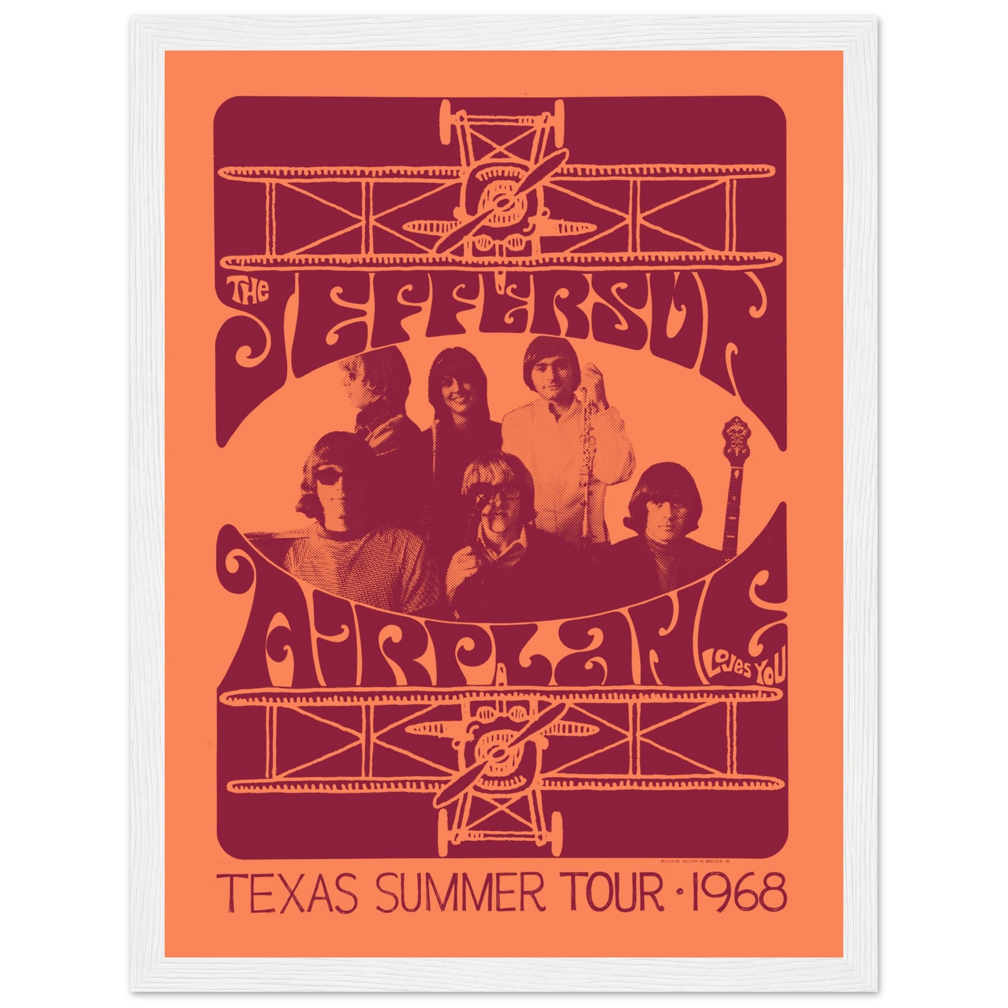 Jefferson Airplane vintage music poster with abstract typography and band imagery
