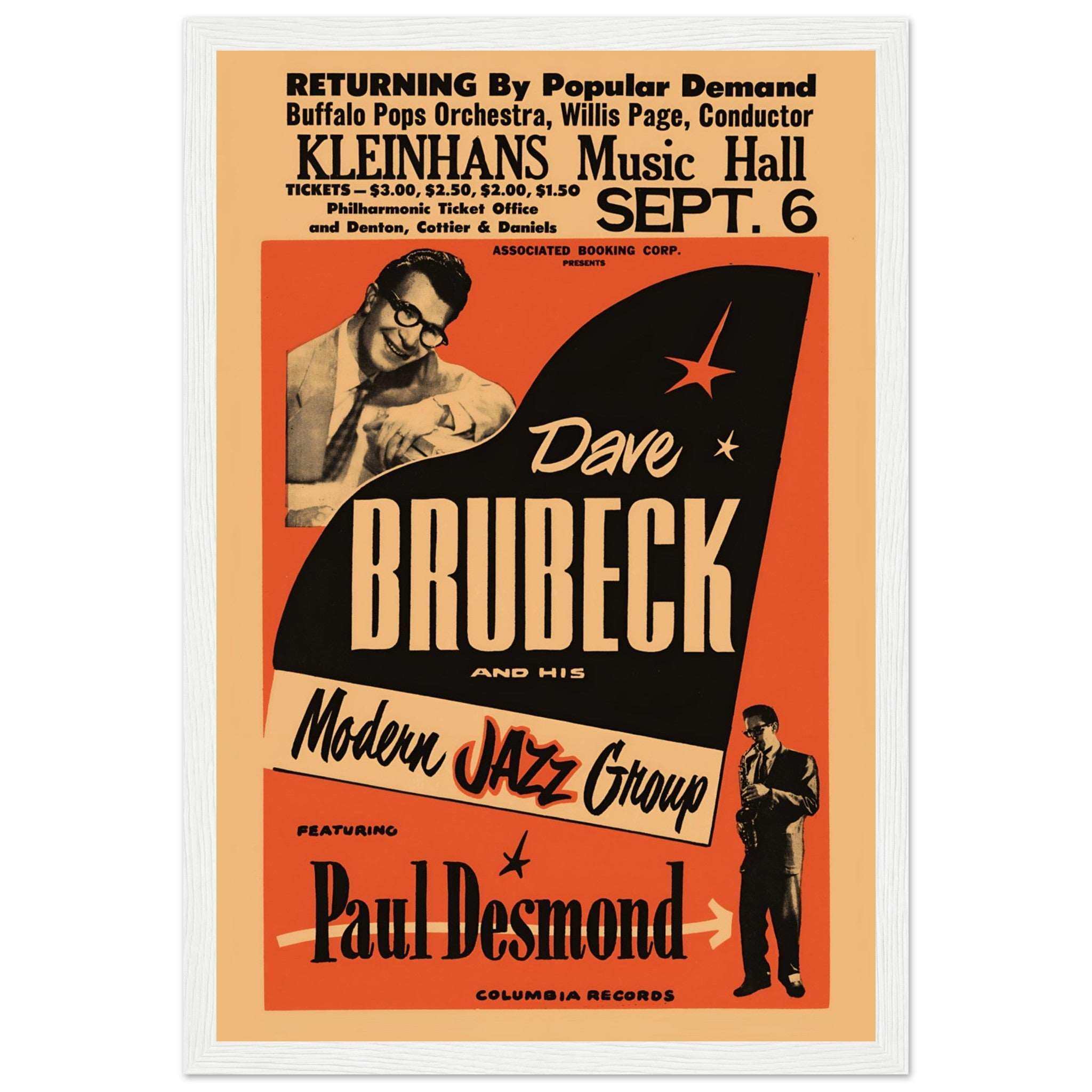 Mid century modern jazz artwork featuring Dave Brubeck and Paul Desmond