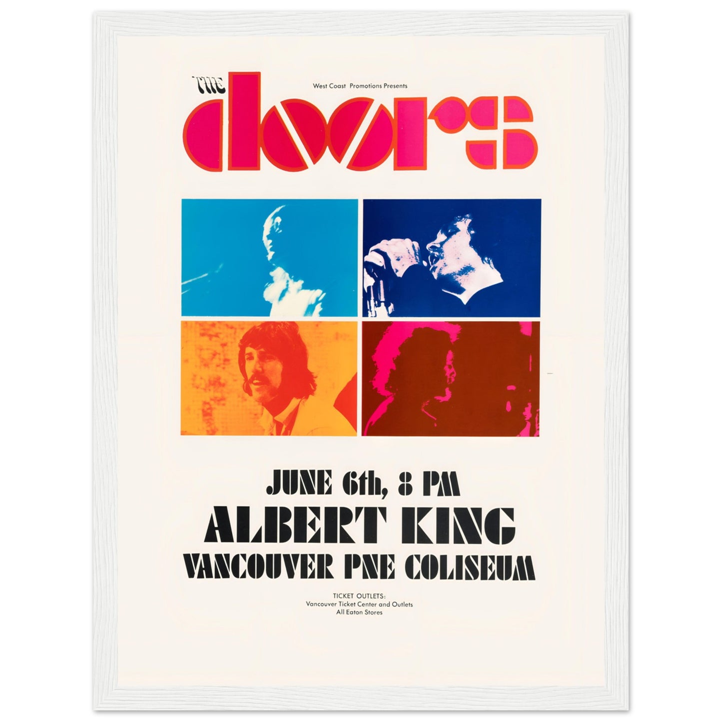 Retro 1960s rock and blues poster with artistic band photography layout
