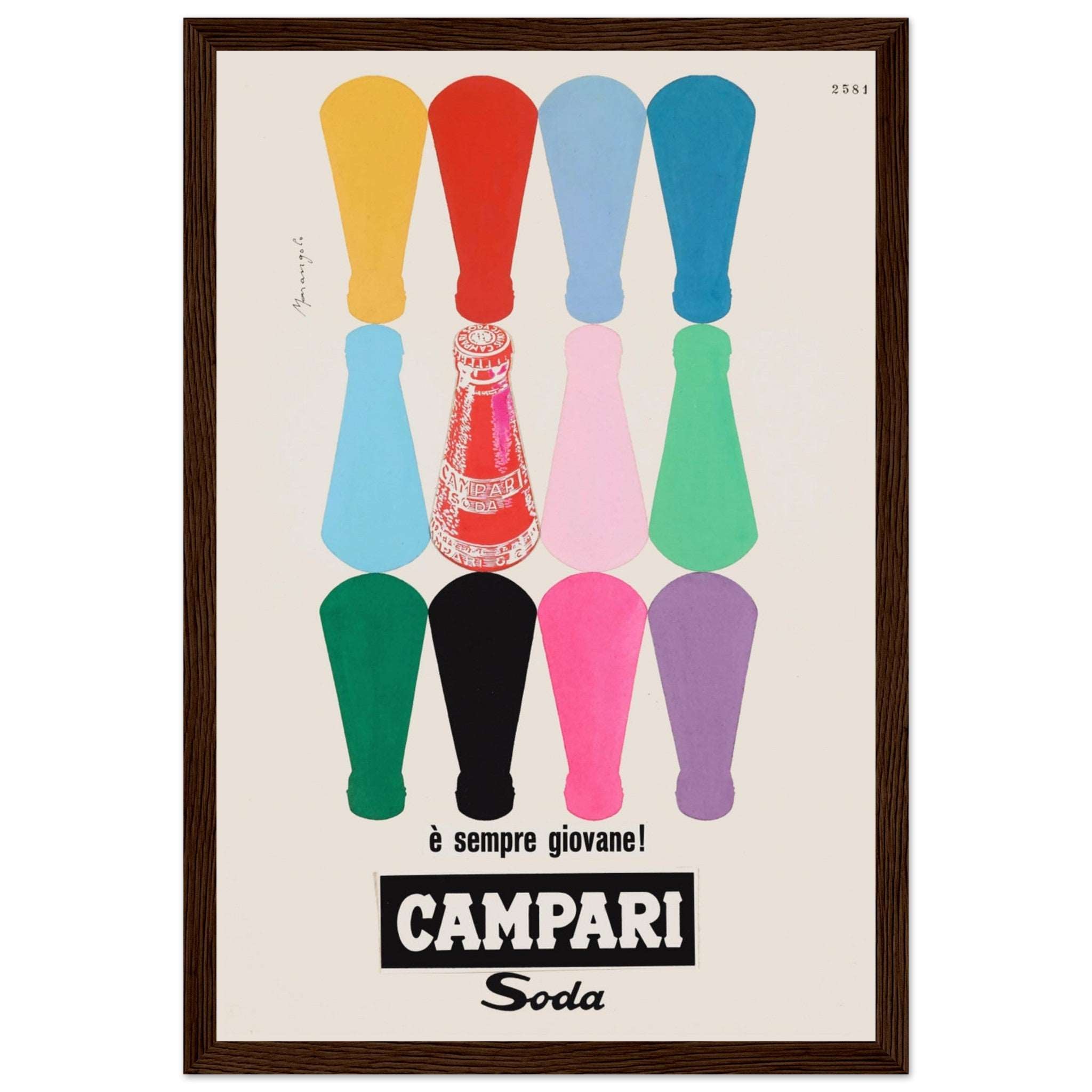 Retro Italian cocktail advertisement artwork ideal for kitchen or bar decor