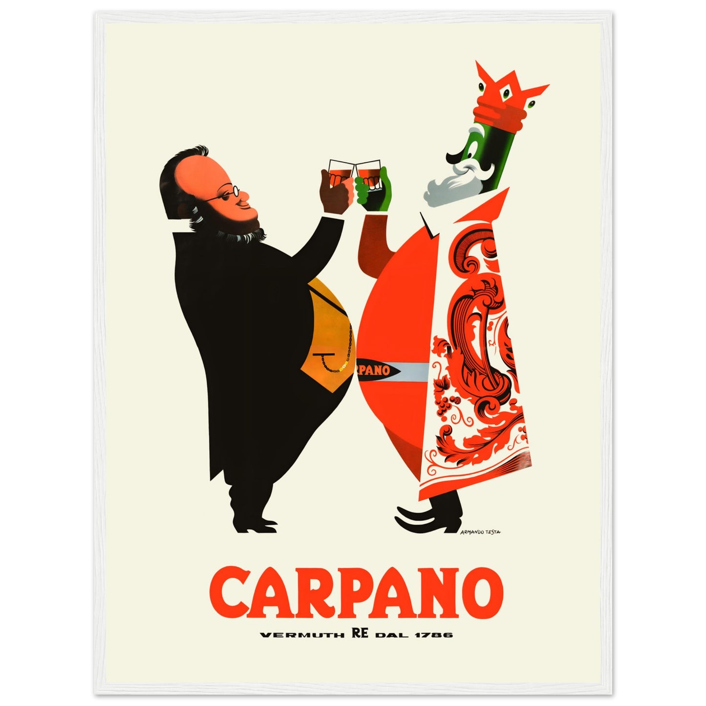 Retro Italian bar decor poster featuring Carpano vermouth branding and graphic design