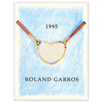 Roland Garros tennis artwork poster with stylized crossed rackets illustration