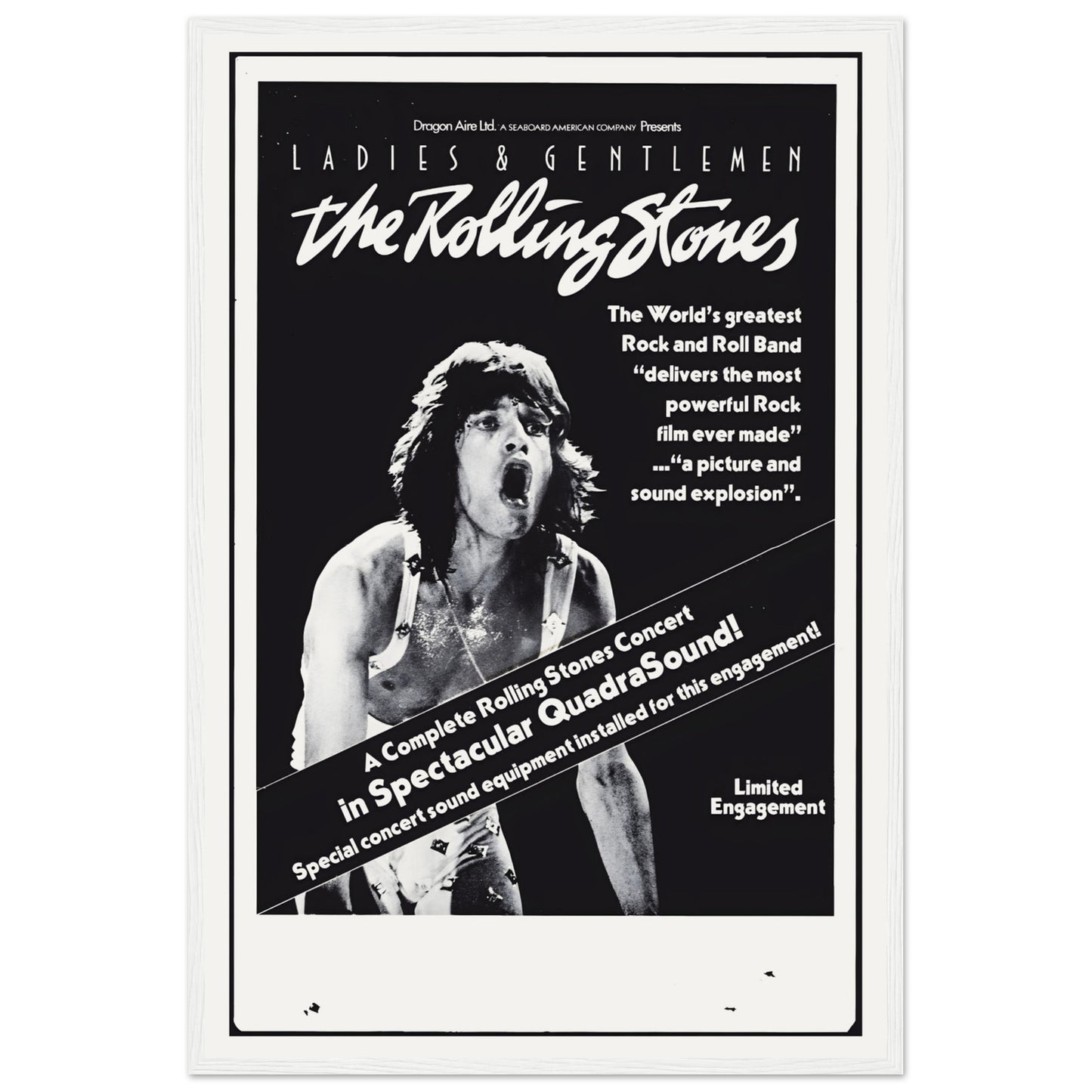 Rolling Stones vintage rock poster print with timeless concert aesthetic
