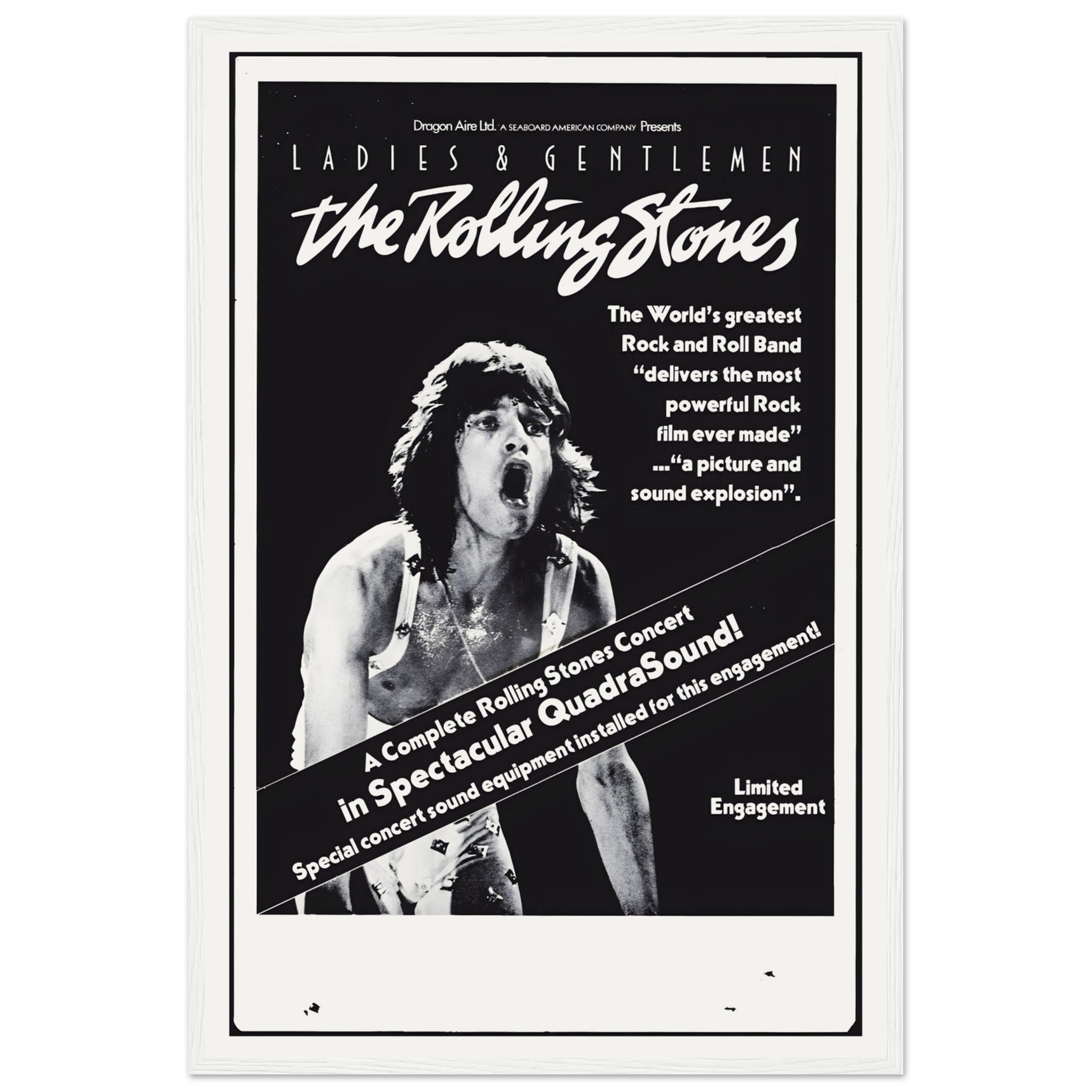 Rolling Stones vintage rock poster print with timeless concert aesthetic