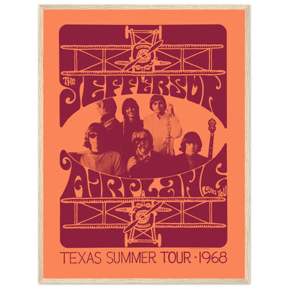 Classic psychedelic rock wall art print inspired by Jefferson Airplane 1968 tour