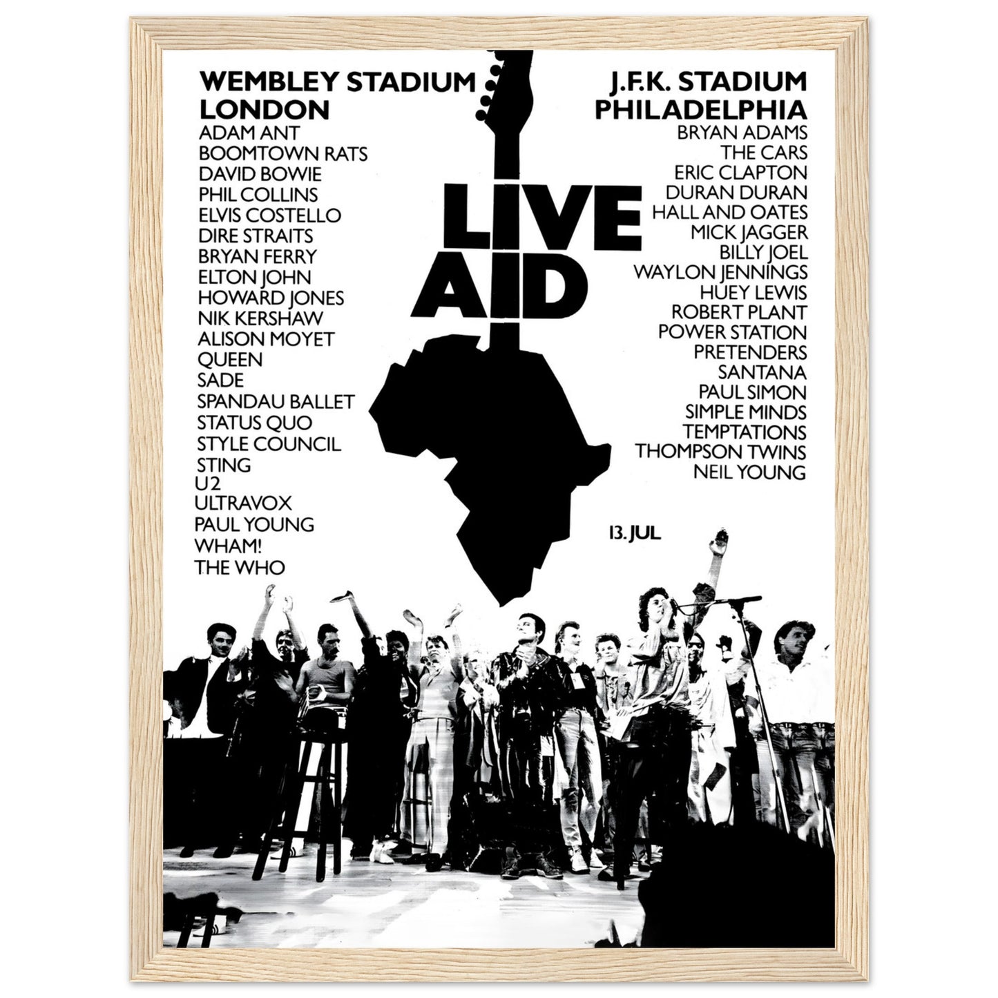 Live Aid classic rock memorabilia poster ideal for music lovers home decor