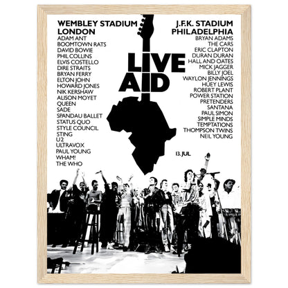 Live Aid classic rock memorabilia poster ideal for music lovers home decor