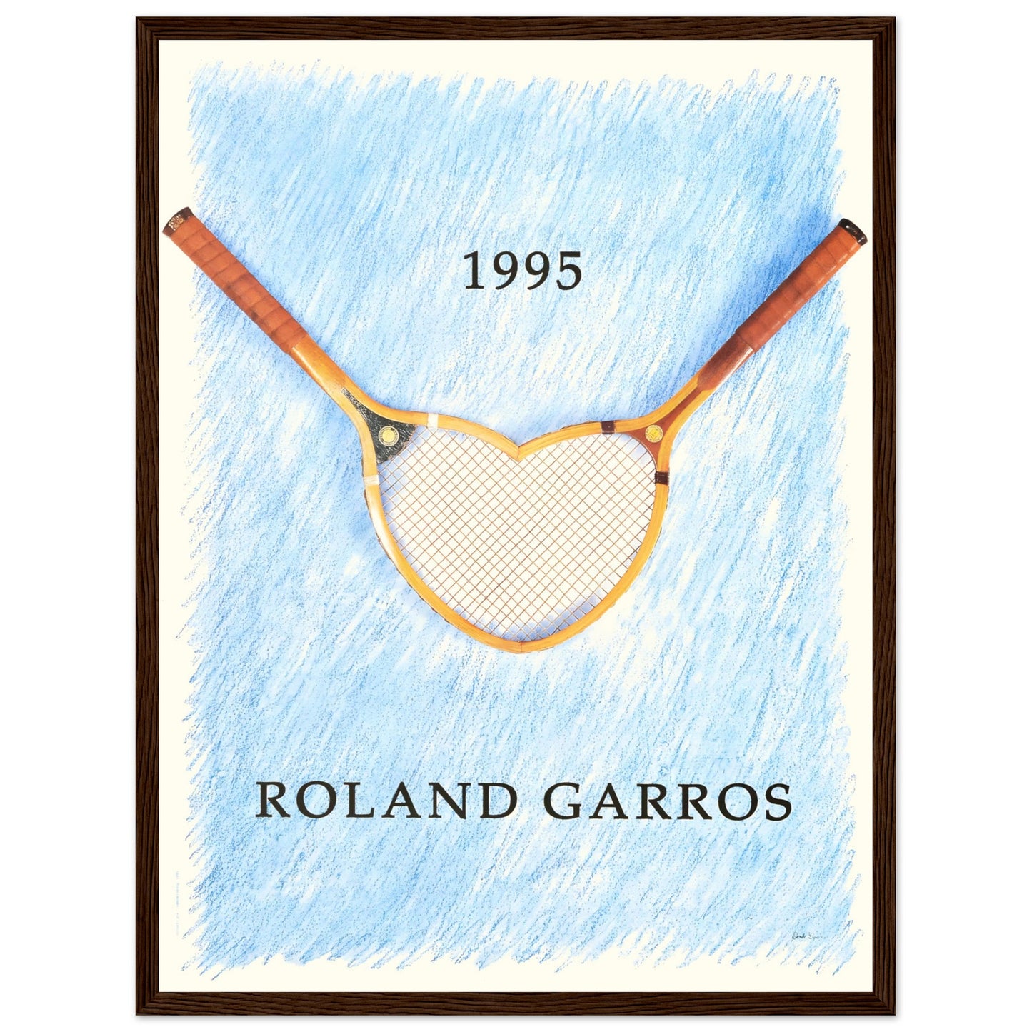 Vintage tennis tournament poster inspired by Roland Garros Paris Grand Slam event