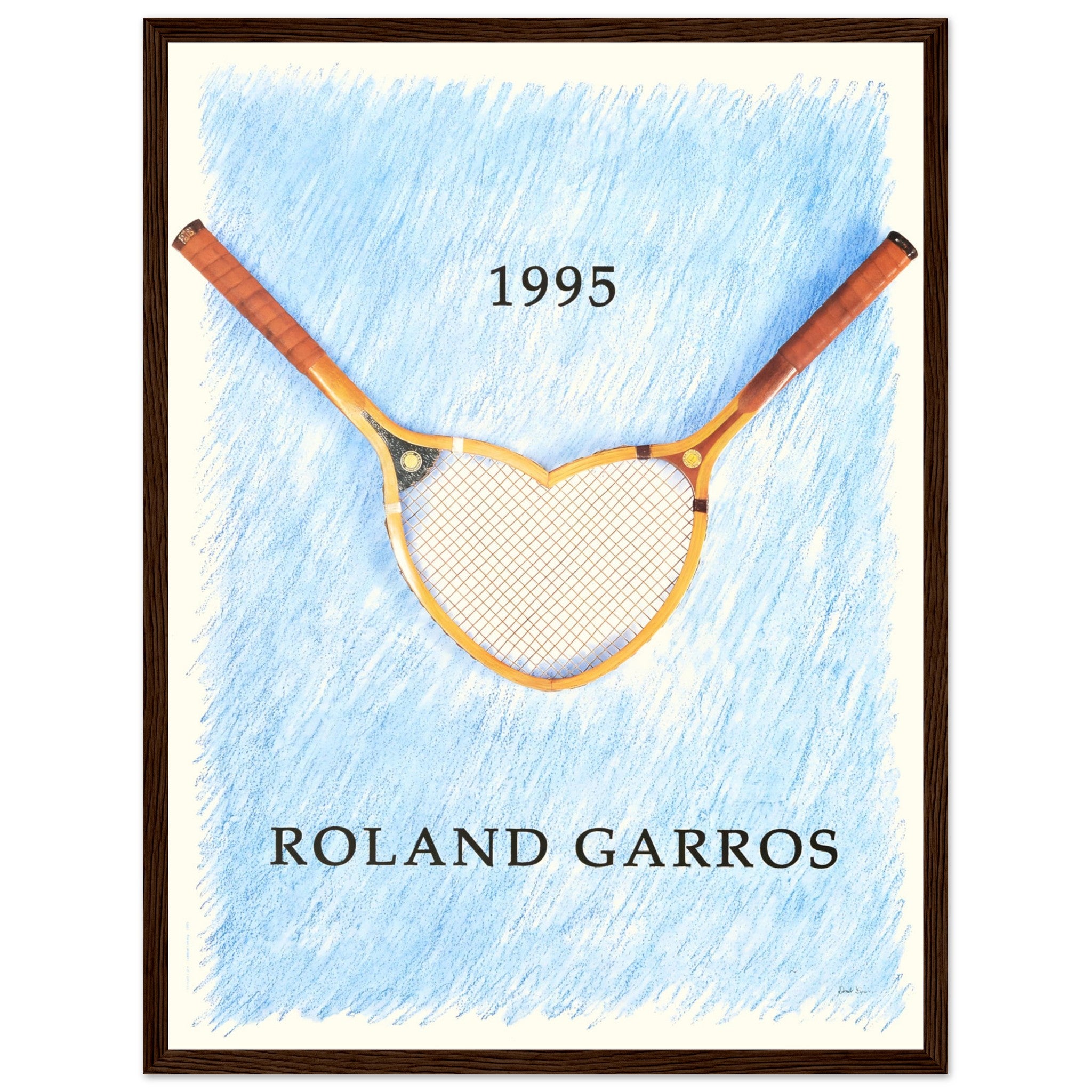 Vintage tennis tournament poster inspired by Roland Garros Paris Grand Slam event