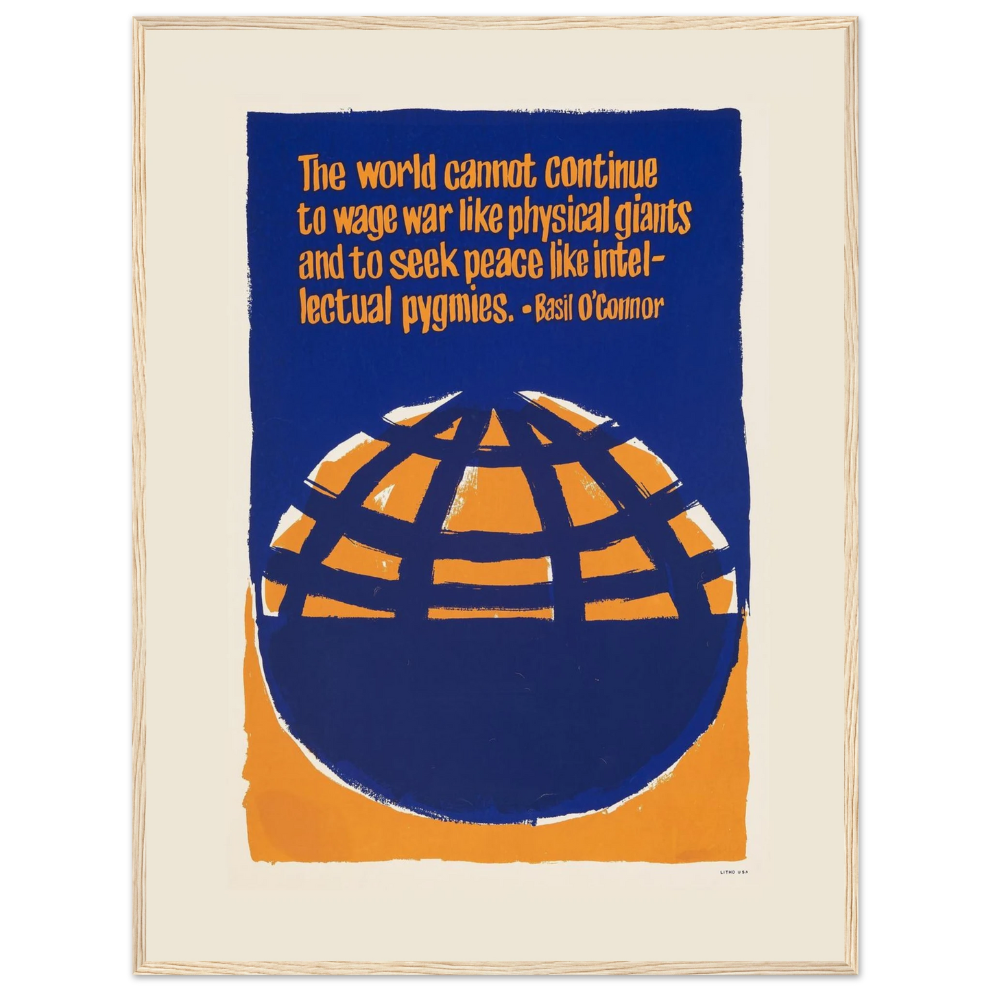 Activist wall decor featuring an anti-war quote about peace and moral responsibility, perfect for offices, classrooms, or community spaces.