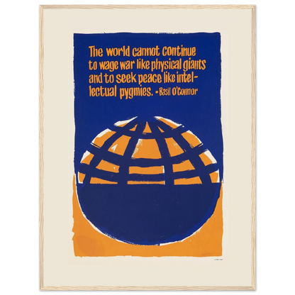 Activist wall decor featuring an anti-war quote about peace and moral responsibility, perfect for offices, classrooms, or community spaces.