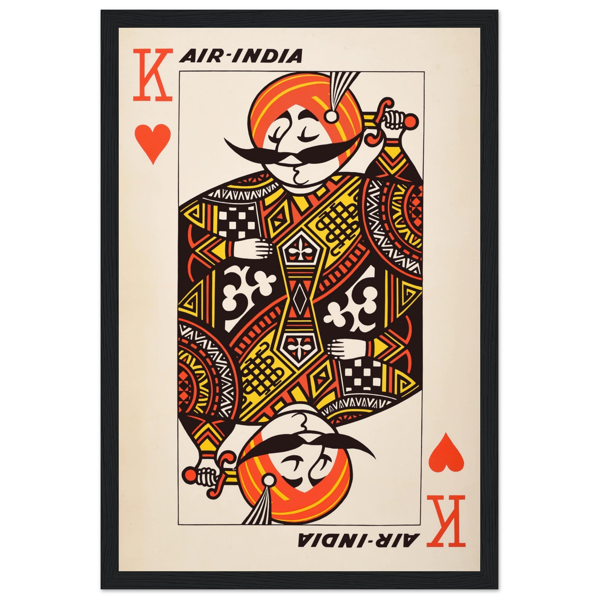 Classic vintage Air India poster showcasing the iconic airline’s travel ads. Perfect for aviation enthusiasts, collectors, and vintage travel art lovers