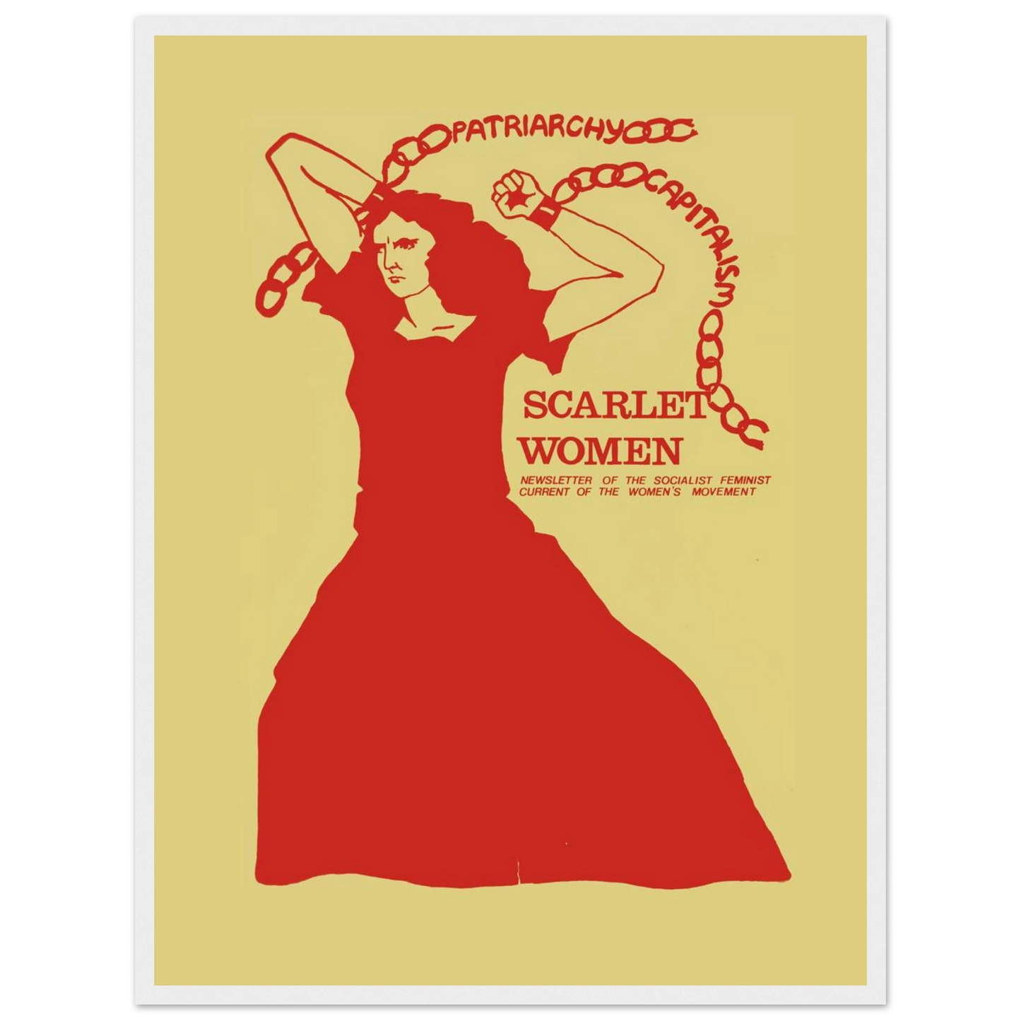 Anti-capitalist feminist wall art highlighting revolutionary women, worker solidarity, and empowerment in bold graphic poster style.