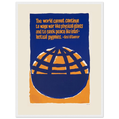 Anti-war art print with a powerful peace quote, encouraging intellectual reflection and social awareness through minimalist graphic design.