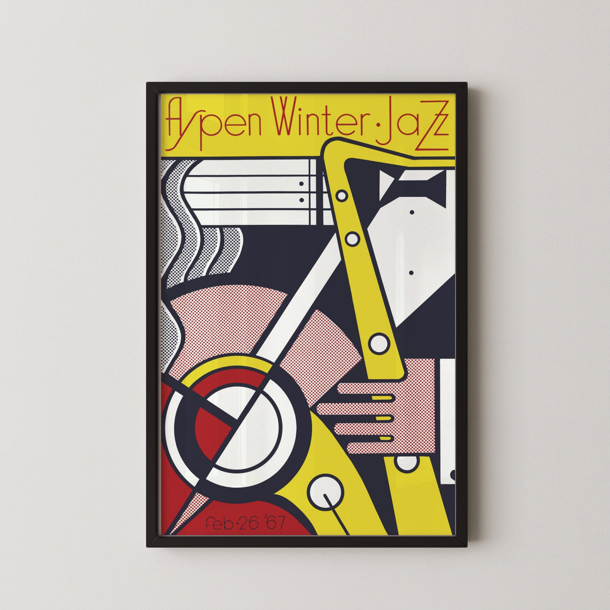 aspen jazz winter festival 1967 poster – black frame mockup