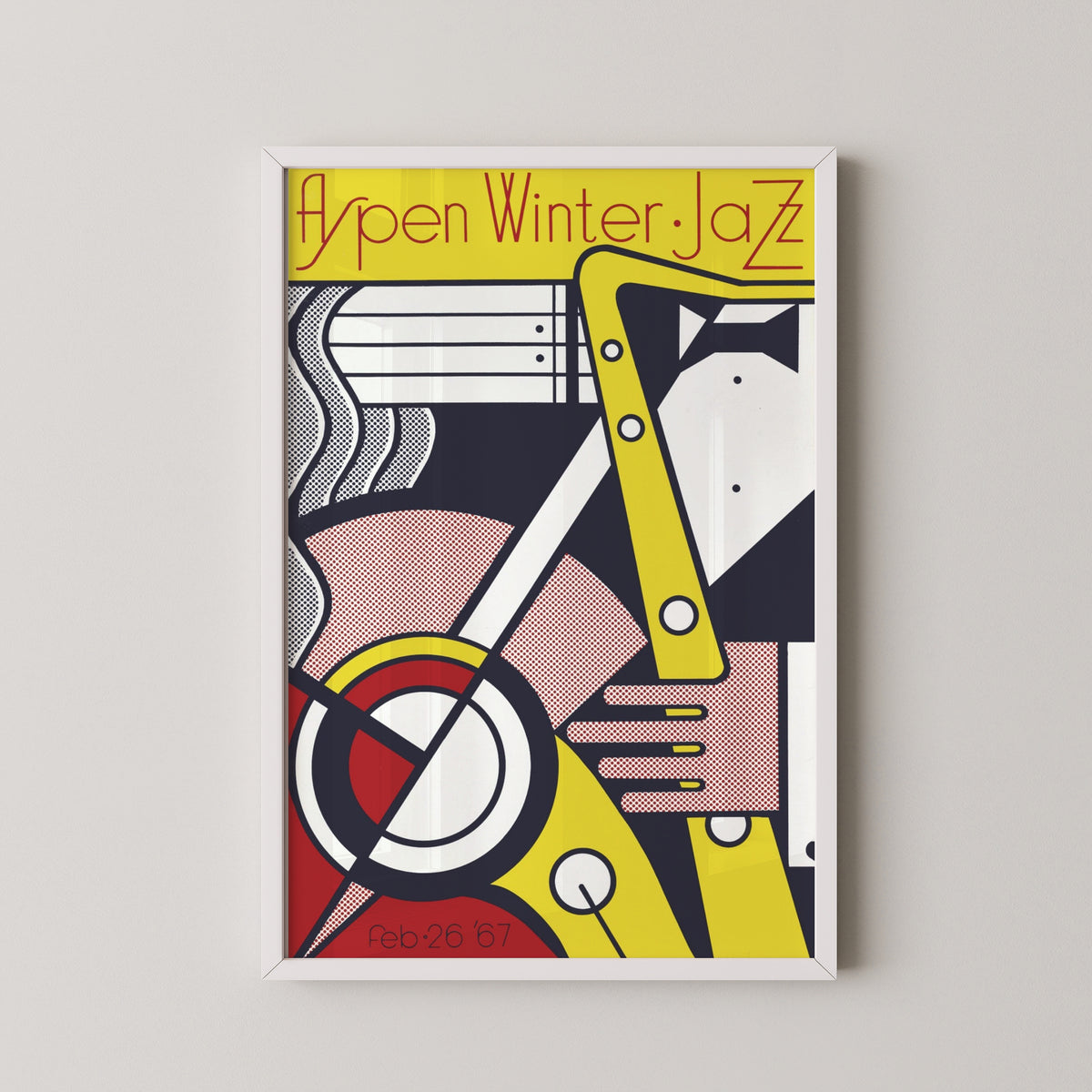 aspen jazz winter festival 1967 poster – white frame mockup