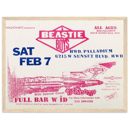 1980s hip-hop wall art print featuring the Beastie Boys, blending retro concert poster aesthetics with raw East Coast attitude.