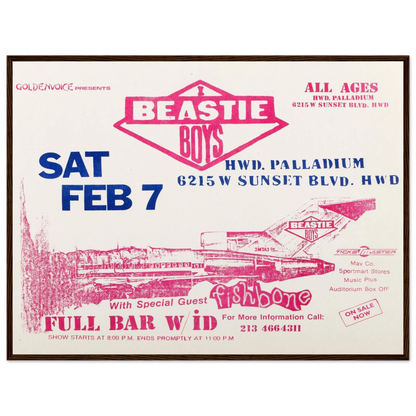 Vintage-style poster of the Beastie Boys’ 1986 Licensed to Ill era, a tribute to their legendary track No Sleep Till Brooklyn.