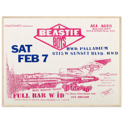 Iconic Beastie Boys – No Sleep Till Brooklyn poster featuring gritty NYC-inspired design, celebrating classic 1980s hip-hop energy.