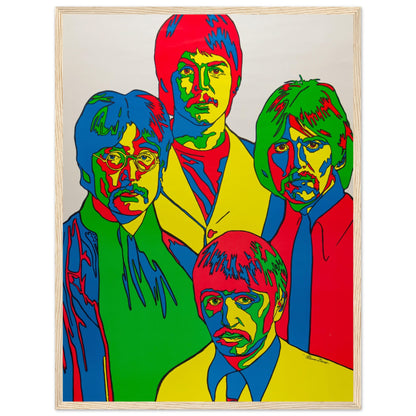 Beatles fan poster with pop art portrait design — bold, colorful tribute to the Fab Four’s timeless legacy.