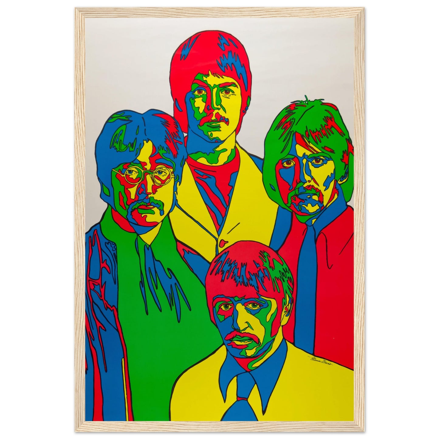 Modern Beatles wall art inspired by pop art design, ideal for creative spaces and classic rock lovers.
