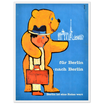 Vintage art print of Berlin architecture, ideal decor for lovers of European design, travel history, and classic poster art.