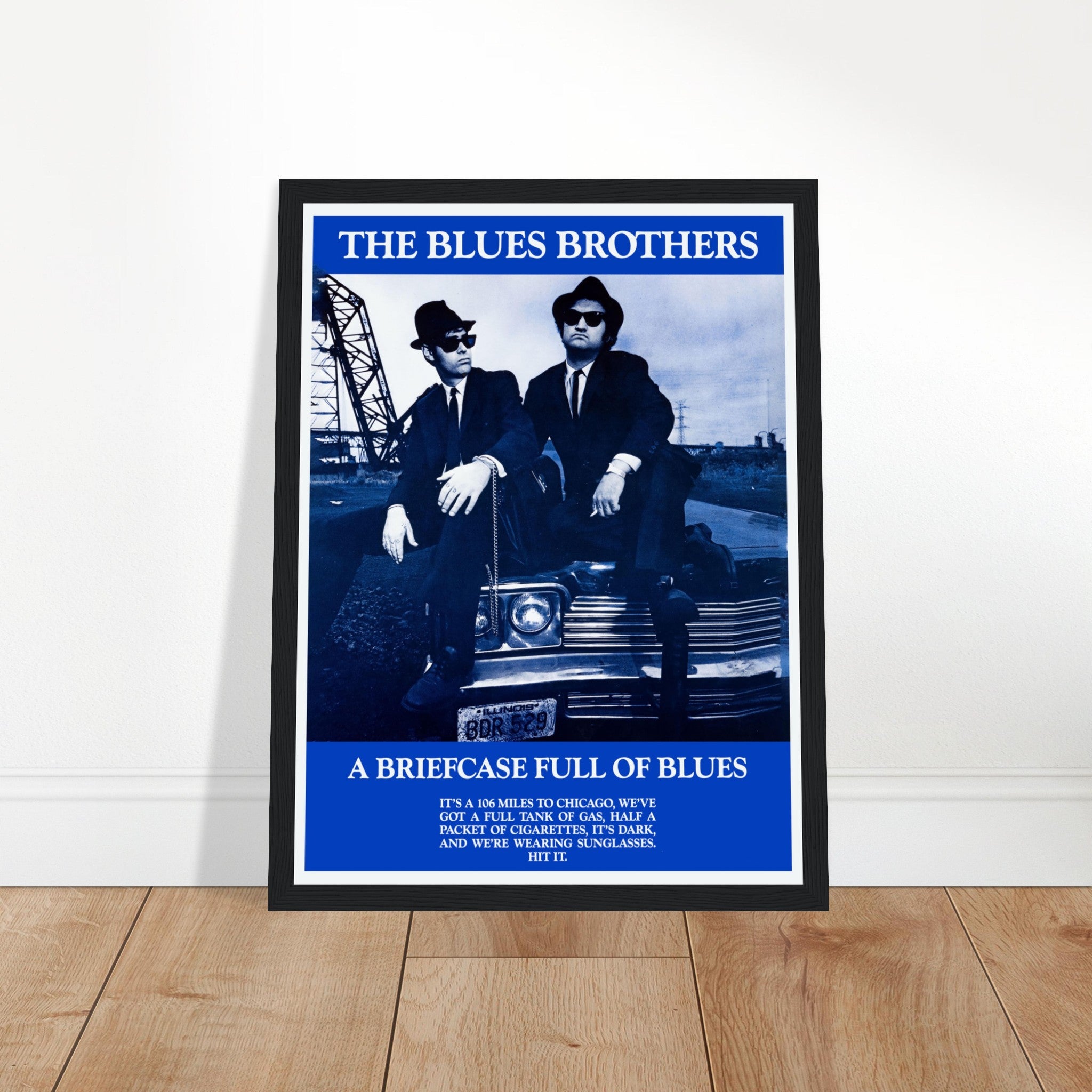 Relive the classic 1980 movie with The Blues Brothers poster! Featuring Dan Aykroyd and John Belushi in their legendary roles, this vintage film poster is perfect for movie lovers, music fans, and collectors. Showcasing the iconic duo, this Blues Brothers wall art captures the essence of blues music, comedy, and 80s pop culture. A must-have for any home theater, music room, or film memorabilia collection