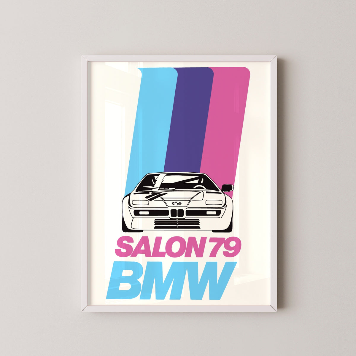 BMW Salon 79 poster – white frame mockup