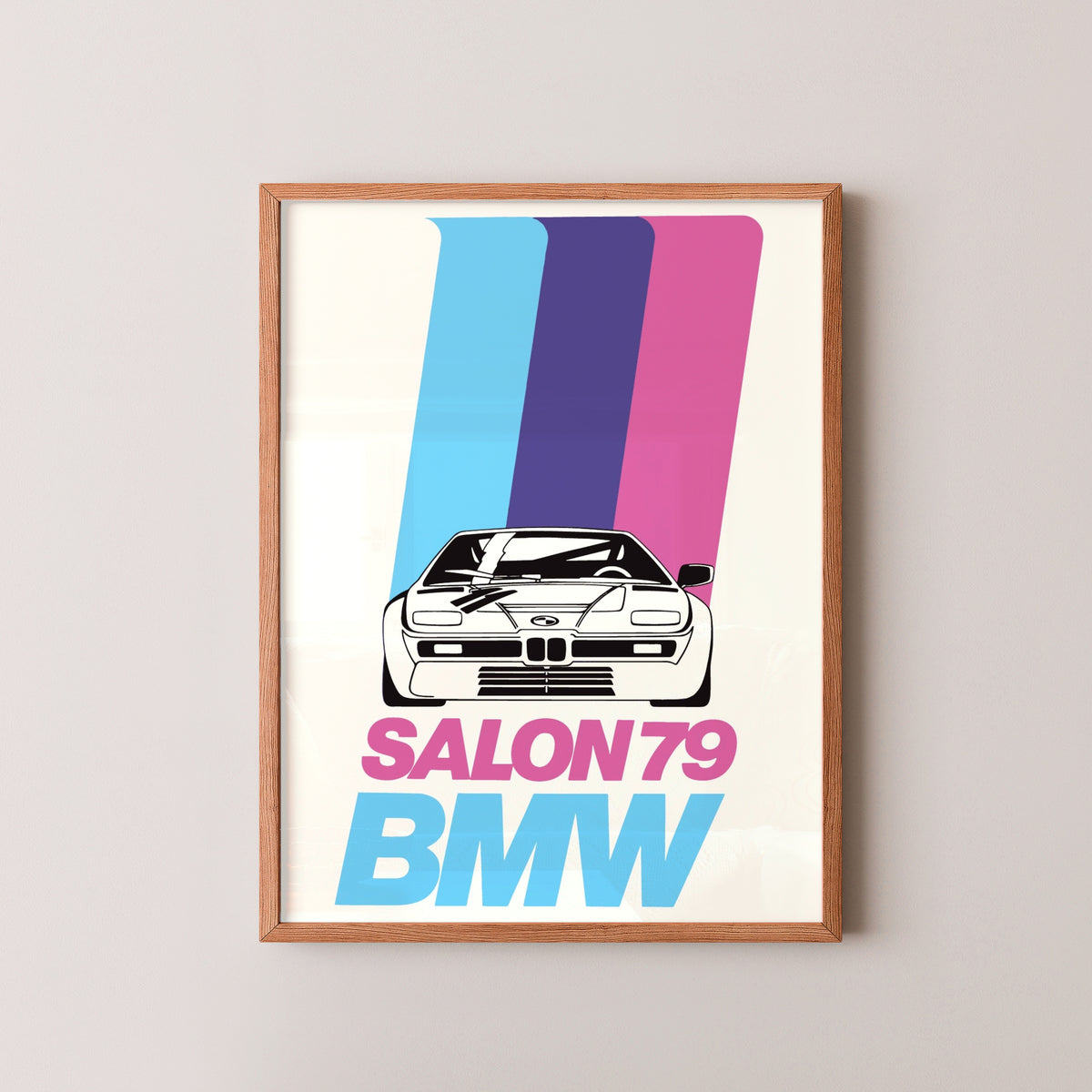 BMW Salon 79 poster – wood frame mockup