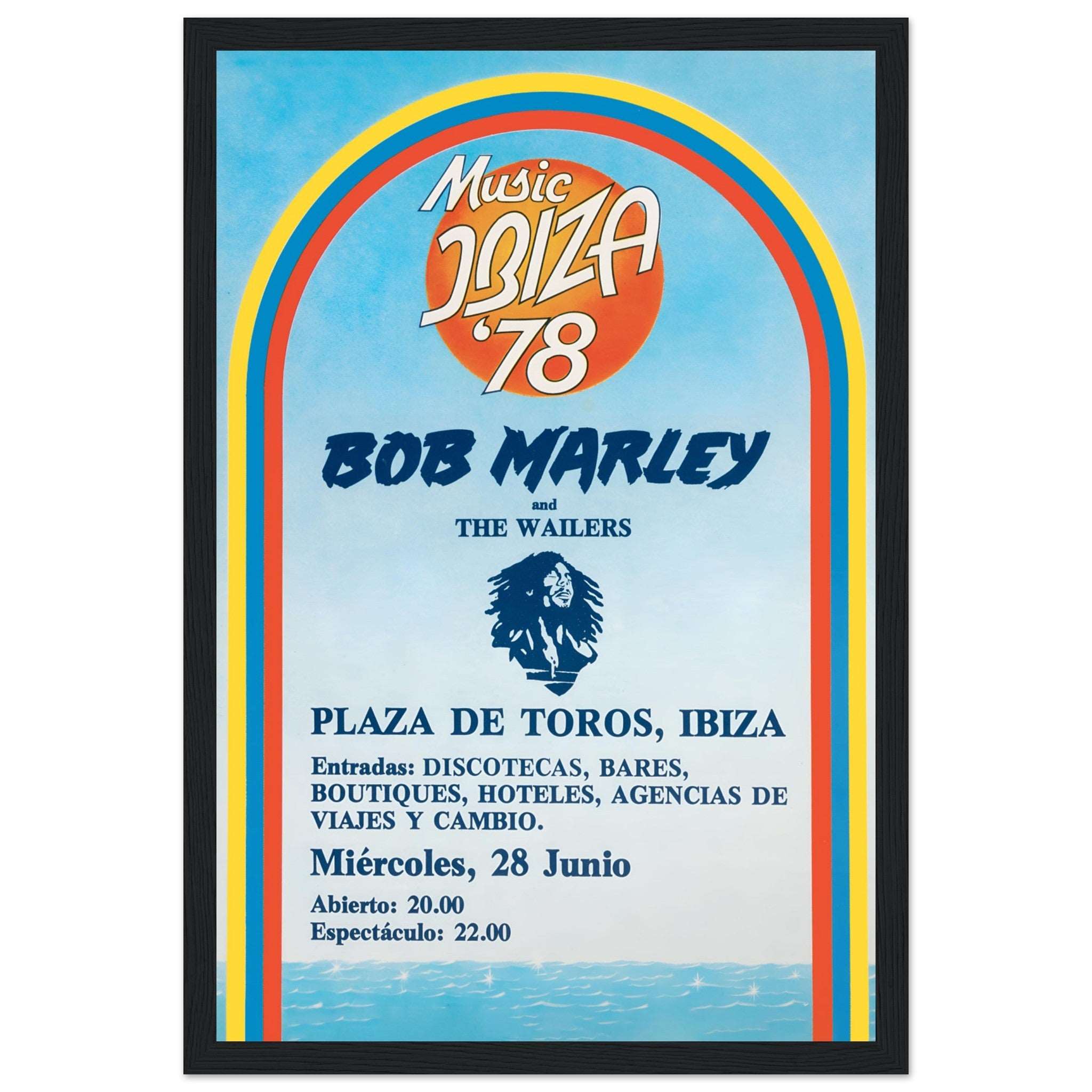 Celebrate the legendary Bob Marley and his unforgettable Ibiza concert with this striking vintage poster. Featuring the King of Reggae, this piece captures the essence of one of the most influential figures in music history. A perfect addition for reggae lovers, Bob Marley fans, and collectors of vintage concert posters. Bring the vibrant spirit of Ibiza and Bob Marley's music into your home with this iconic piece. Shop now and own a piece of musical history!