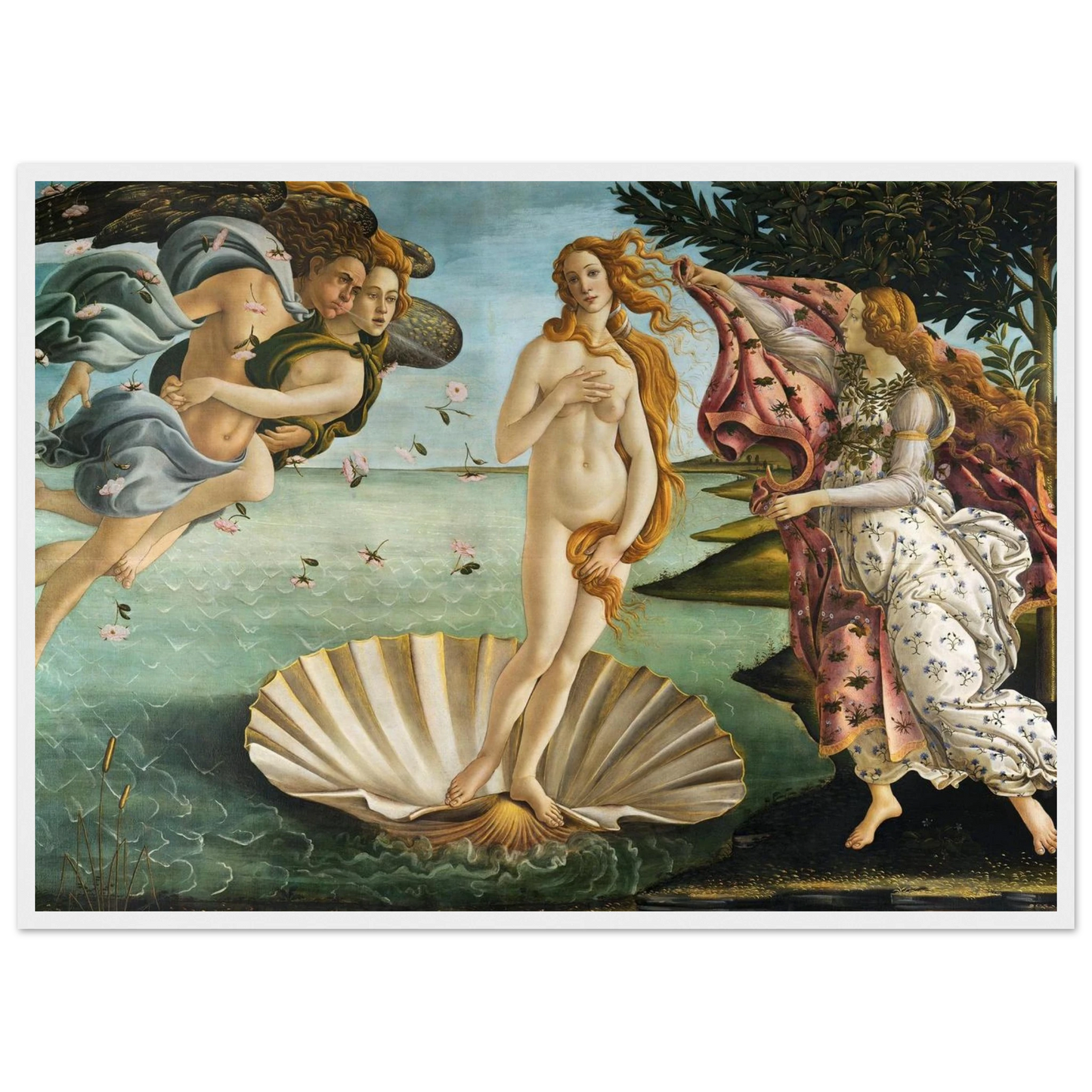 The Birth of Venus by Sandro Botticelli, an Italian masterpiece of the Renaissance, reproduced as archival-quality fine art print.