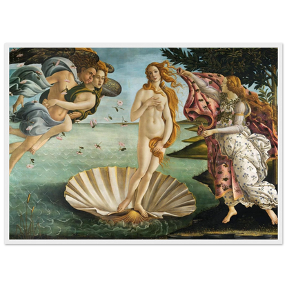 The Birth of Venus by Sandro Botticelli, an Italian masterpiece of the Renaissance, reproduced as archival-quality fine art print.