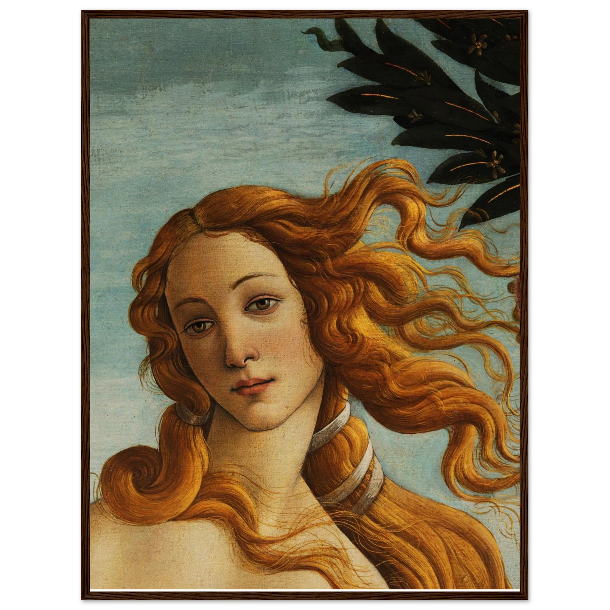 Botticelli’s The Birth of Venus, a Renaissance artwork showing the goddess Venus rising from the sea, symbolizing beauty and divine love.
