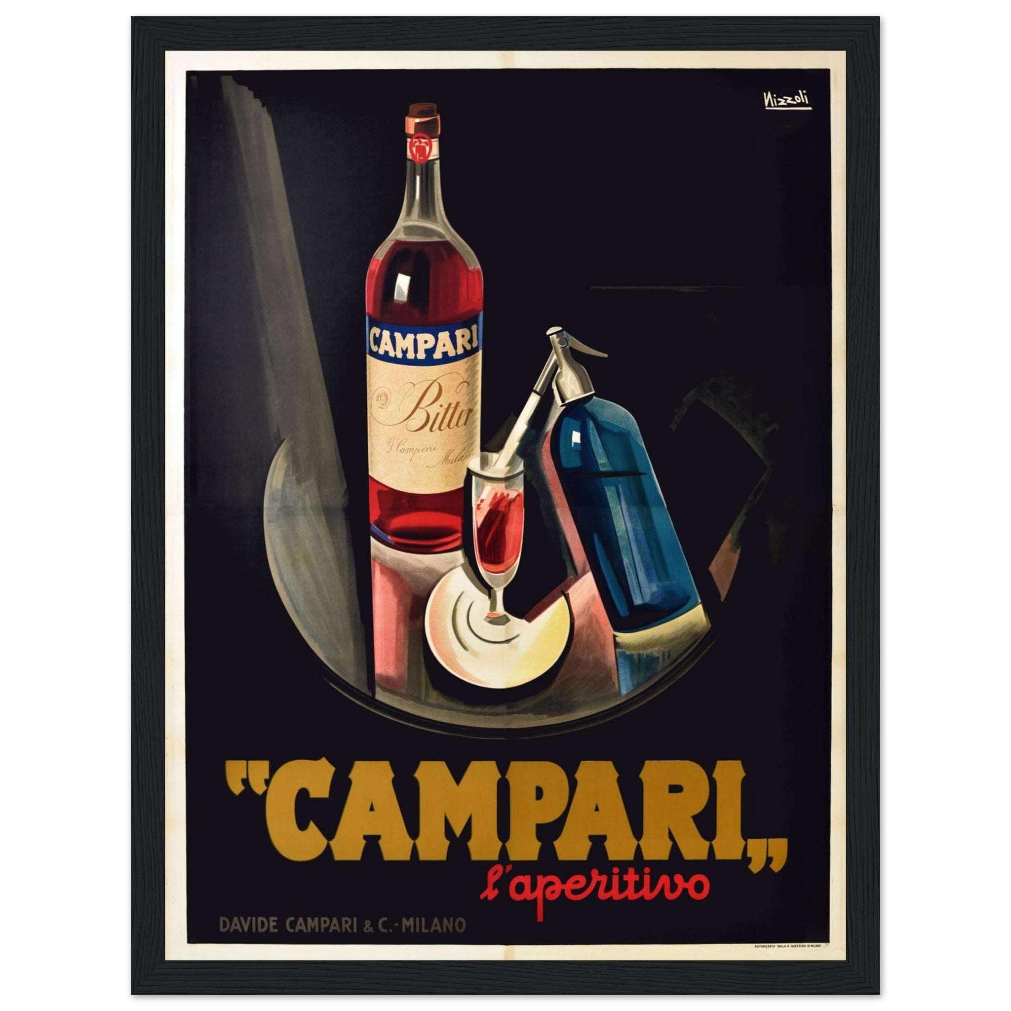 Elevate your space with this Campari retro poster, a stunning tribute to Italian aperitif culture and vintage advertising art. Featuring bold, eye-catching mid-century design, this Italian cocktail poster is perfect for home bars, kitchens, and restaurants. Inspired by classic Campari ads, this print embodies the elegance of Italy's aperitivo tradition. A must-have for lovers of vintage decor, mixology, and classic Italian drinks. Add a timeless touch of Italian charm to your walls today! Order now!