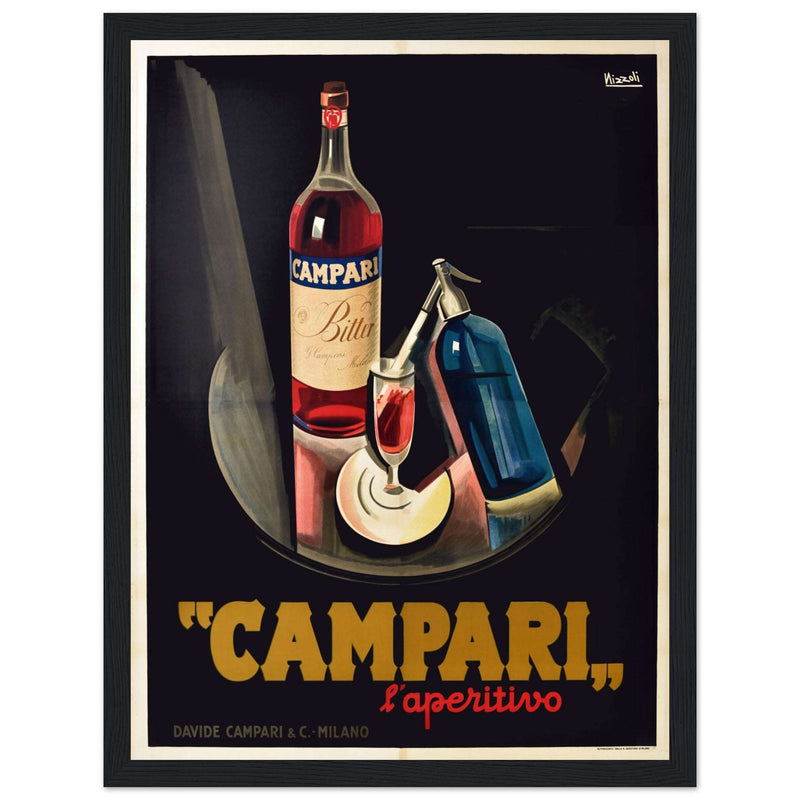 Elevate your space with this Campari retro poster, a stunning tribute to Italian aperitif culture and vintage advertising art. Featuring bold, eye-catching mid-century design, this Italian cocktail poster is perfect for home bars, kitchens, and restaurants. Inspired by classic Campari ads, this print embodies the elegance of Italy's aperitivo tradition. A must-have for lovers of vintage decor, mixology, and classic Italian drinks. Add a timeless touch of Italian charm to your walls today! Order now!