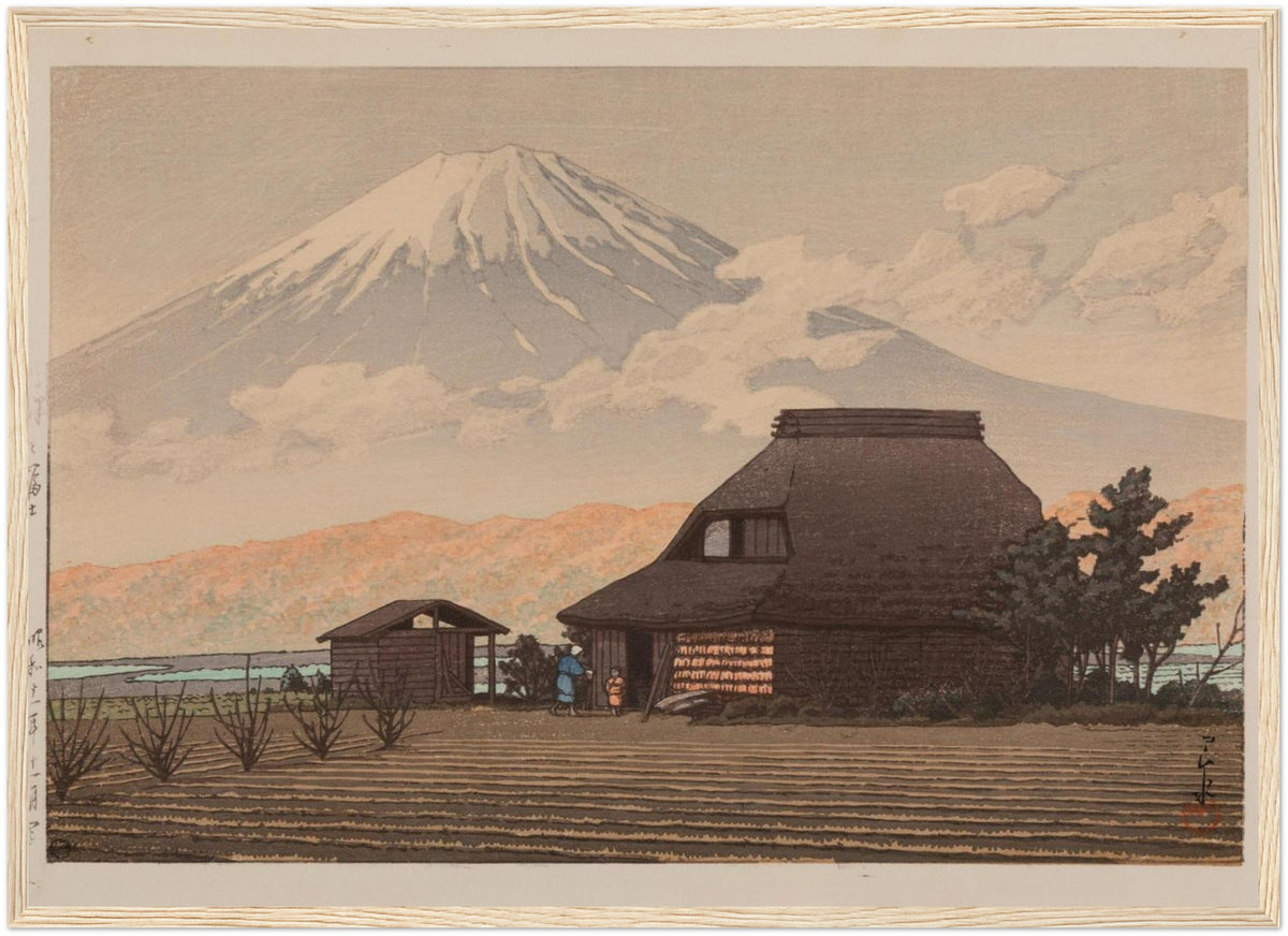 Hasui Narusawa Fuji fine art print in a fine art print presentation, suited to mount fuji wall art interiors