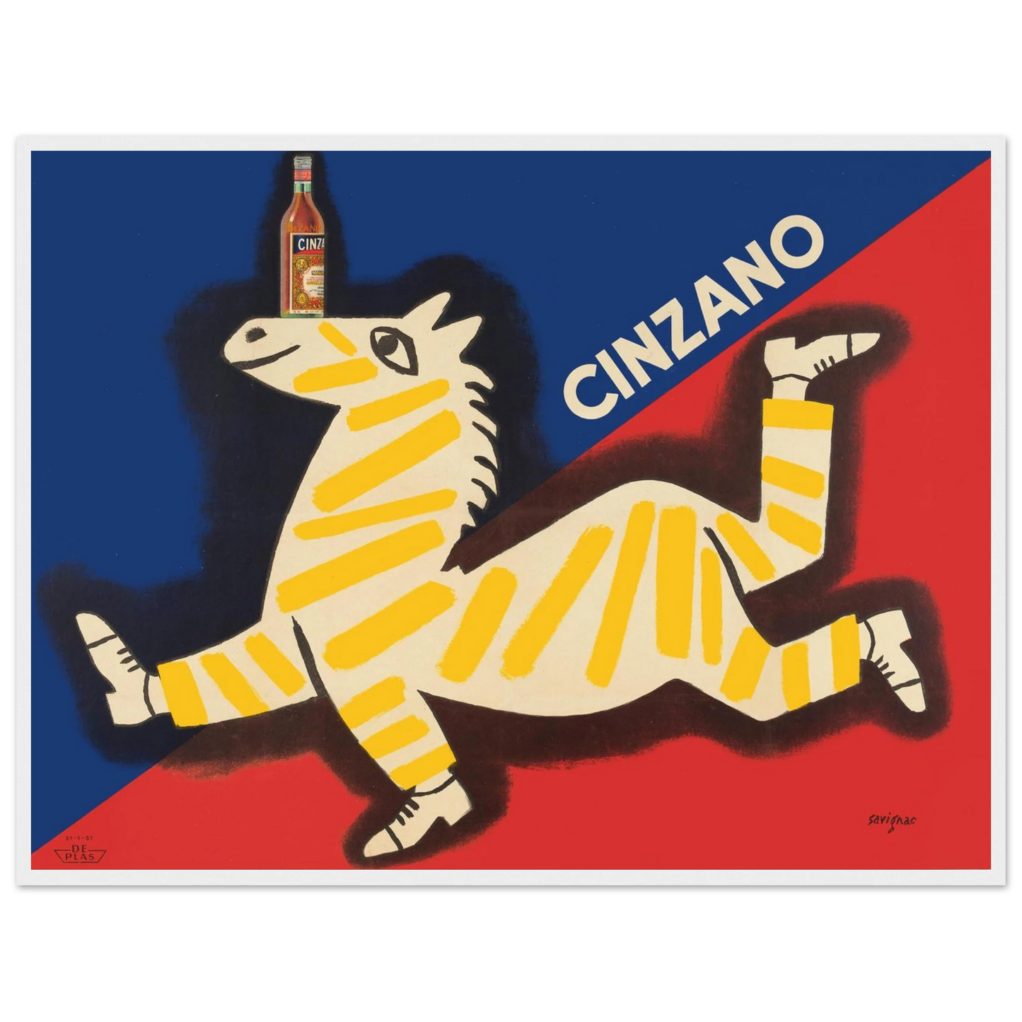 Classic Italian drink poster for Cinzano, a high-quality reproduction that brings color, culture, and retro charm to any interior.