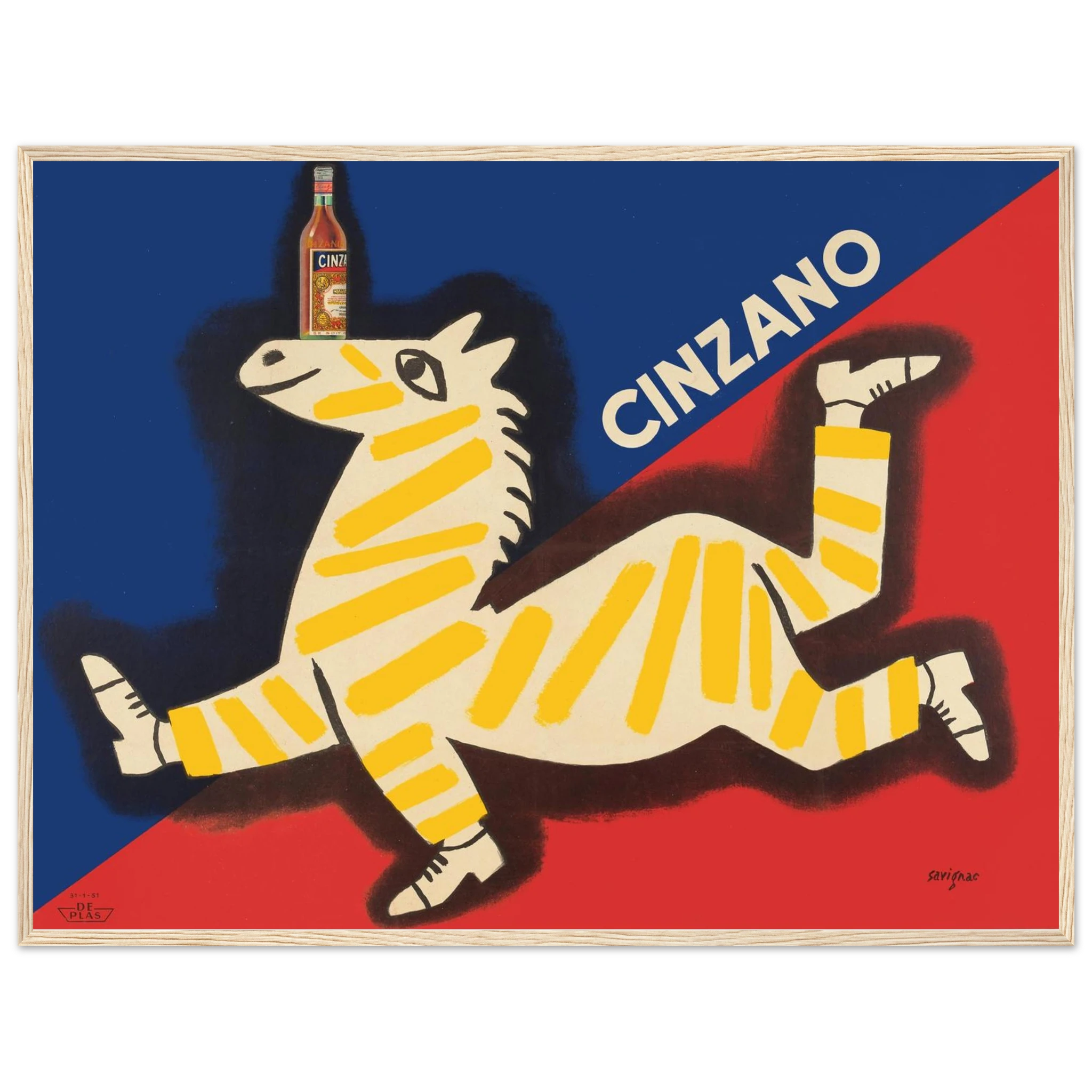 Retro bar decor poster featuring the iconic Cinzano brand, printed with rich color to evoke vintage Italian café and aperitif culture.
