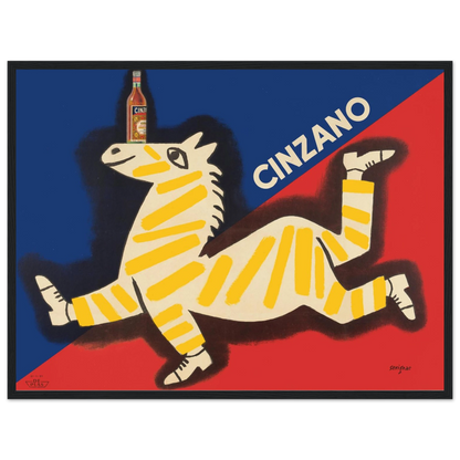 Vintage Cinzano poster reproduction featuring bold Italian design and mid-century typography, perfect retro wall art for home bars and kitchens.