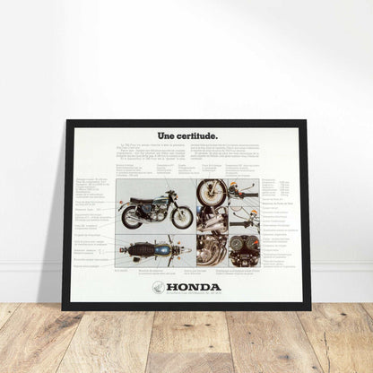 Celebrate the iconic Honda CB750 Four with this vintage poster. A must-have for motorcycle enthusiasts. Shop now for this classic bike wall art!